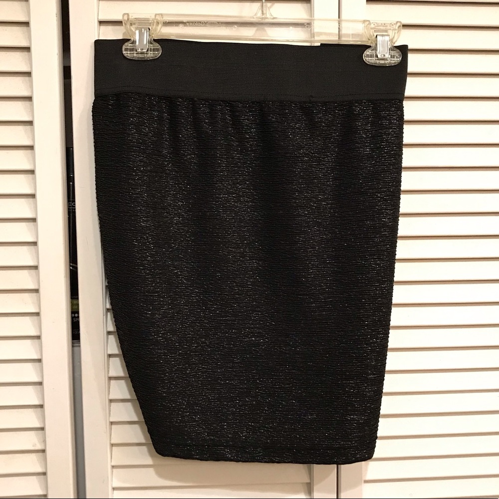 Black fold down mini skirt